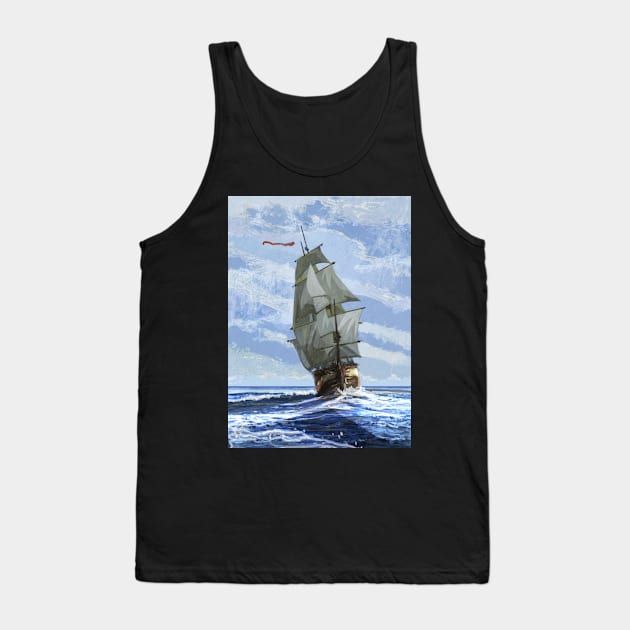 Sailing Ship Tank Top by David Kennett